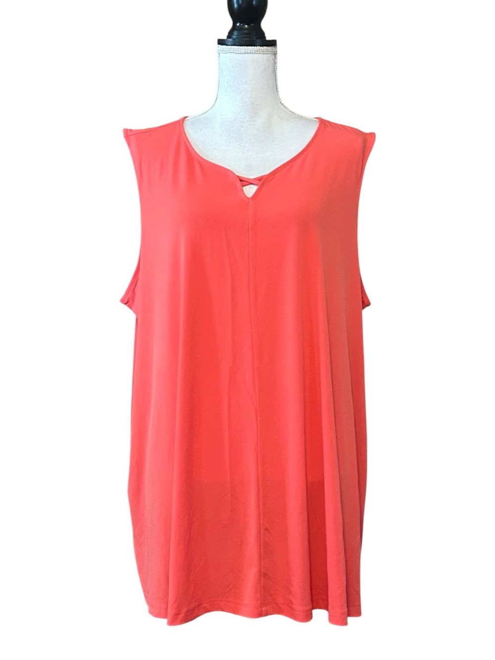 NWT Catherine’s Crisscrossed Sleeveless Tank Top Women’s 2X 22/24 Coral Orange